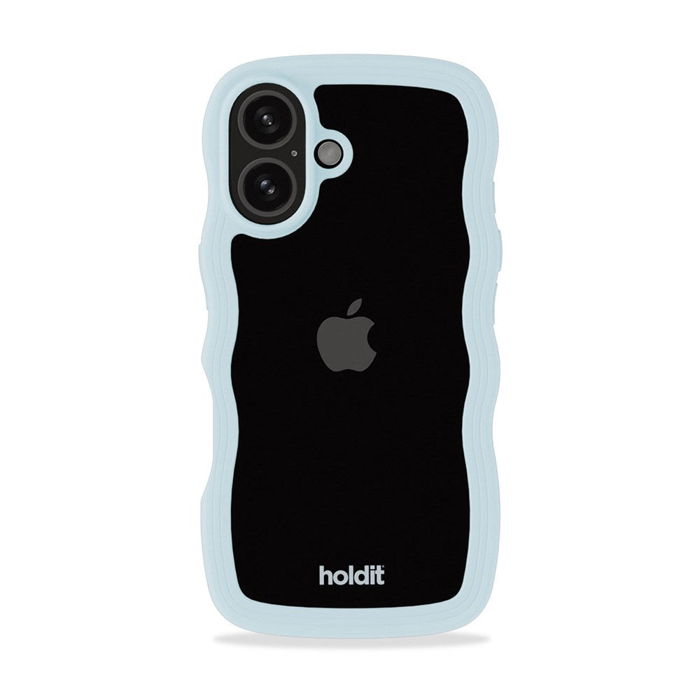 Holdit iPhone 16 Wavy Deksel - Mineral Blue / Transparent