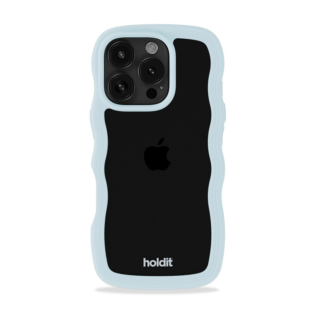 Holdit iPhone 16 Pro Max Wavy Deksel - Mineral Blue / Transparent