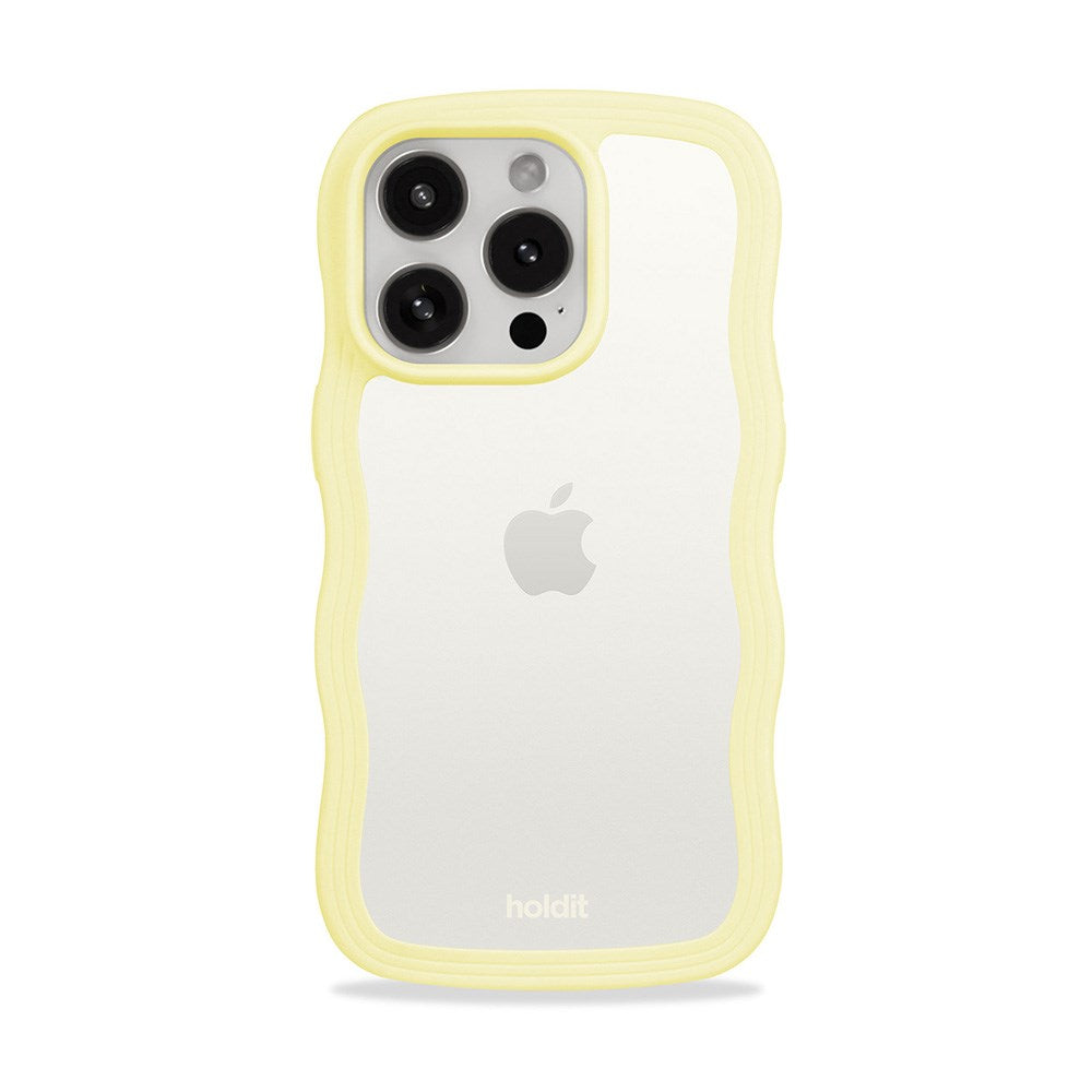 Holdit iPhone 15 Pro Max Wavy Deksel - Lemonade / Transparent