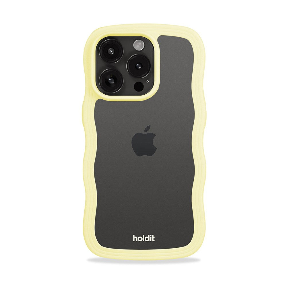 Holdit iPhone 15 Pro Max Wavy Deksel - Lemonade / Transparent