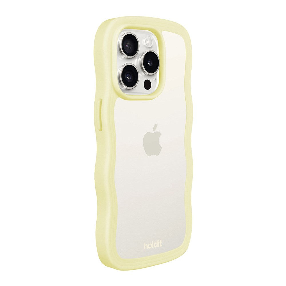 Holdit iPhone 15 Pro Max Wavy Deksel - Lemonade / Transparent