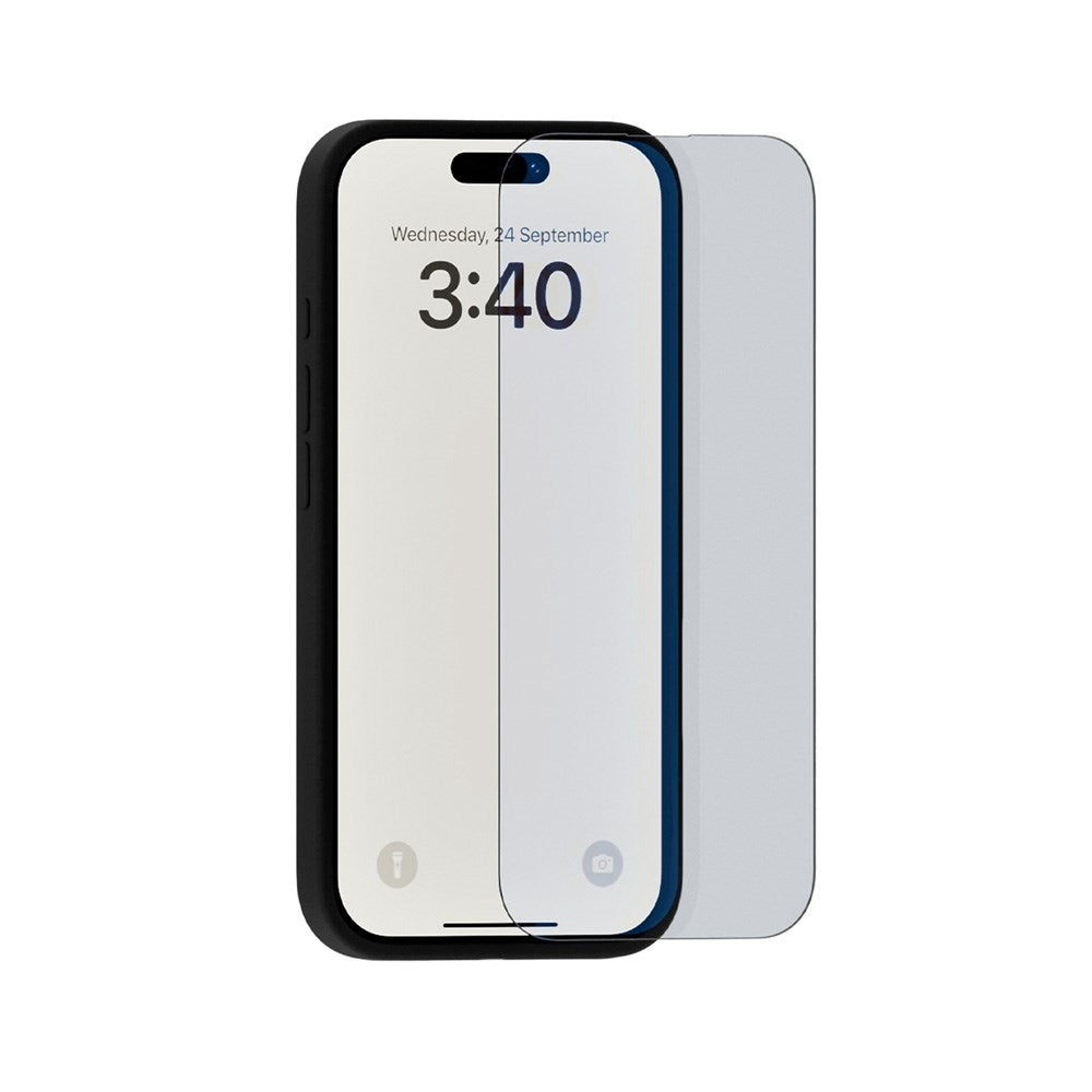 iPhone 16 / 15 / 15 Pro Holdit Skjermbeskytter Herdet Glass - Case Friendly - Gjennomsiktig