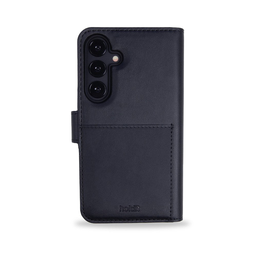 Holdit Samsung Galaxy S25 Magnet Case Skinndeksel med Lommebok - Svart