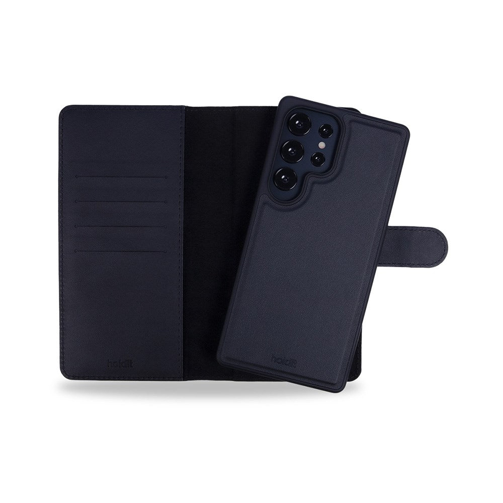 Holdit Samsung Galaxy S25 Ultra Magnet Case Skinndeksel med Lommebok - Svart