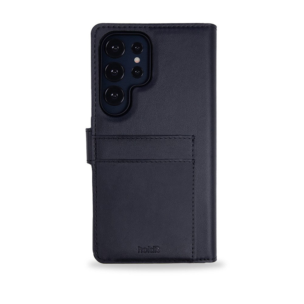 Holdit Samsung Galaxy S25 Ultra Magnet Case Skinndeksel med Lommebok - Svart
