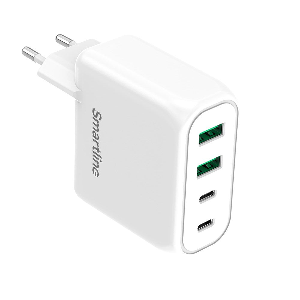Smartline 100W Vegglader PD (Power Delivery) 2 x USB-C 2 x USB-A - Hvit