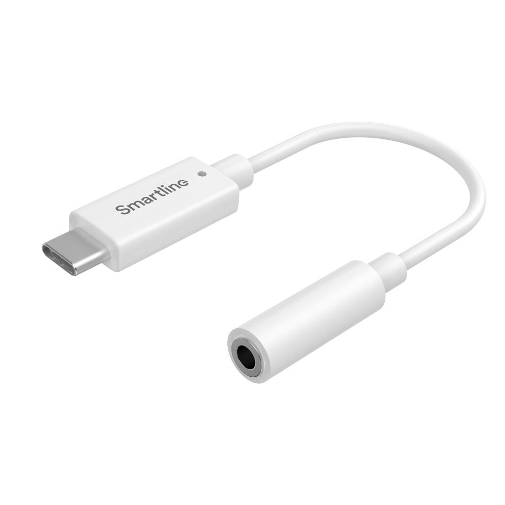 Smartline USB-C til 3,5 mm Jackstik Audio Adapter 13 cm - Hvit