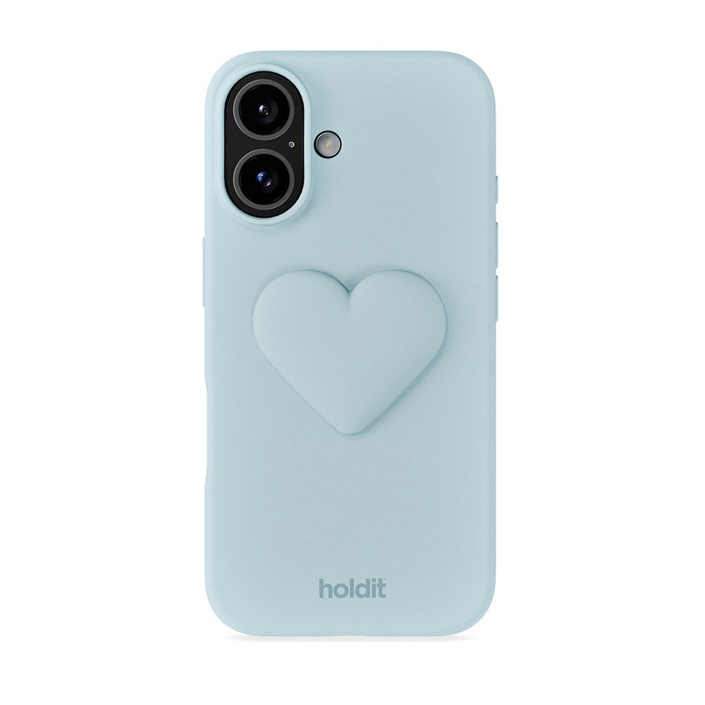 Holdit 3D Silicone Sticker Hjerte - Mineral Blue
