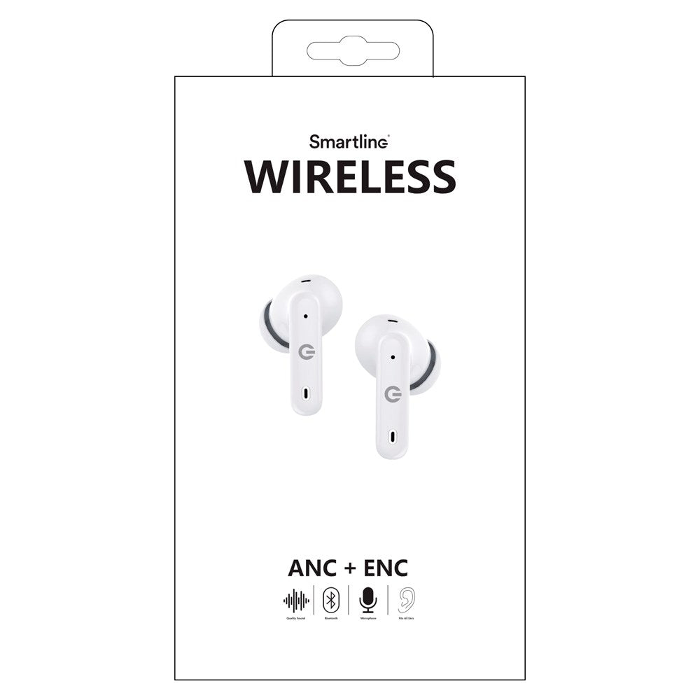 Smartline True Wireless In-Ear Hodetelefoner med ANC & ENC - Hvit