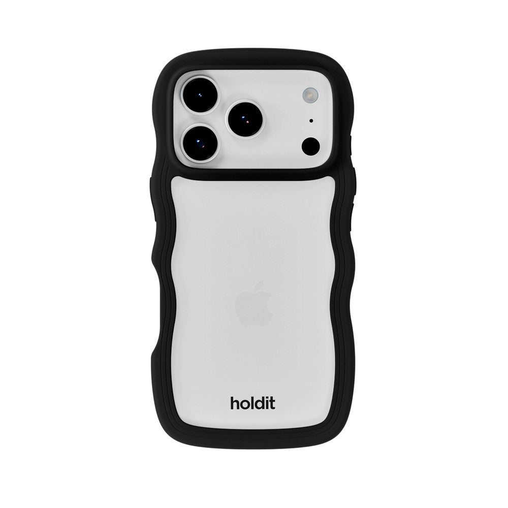 Holdit iPhone 17 Pro Wavy Deksel - Black / Transparent