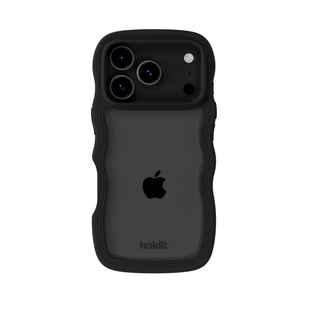Holdit iPhone 17 Pro Wavy Deksel - Black / Transparent