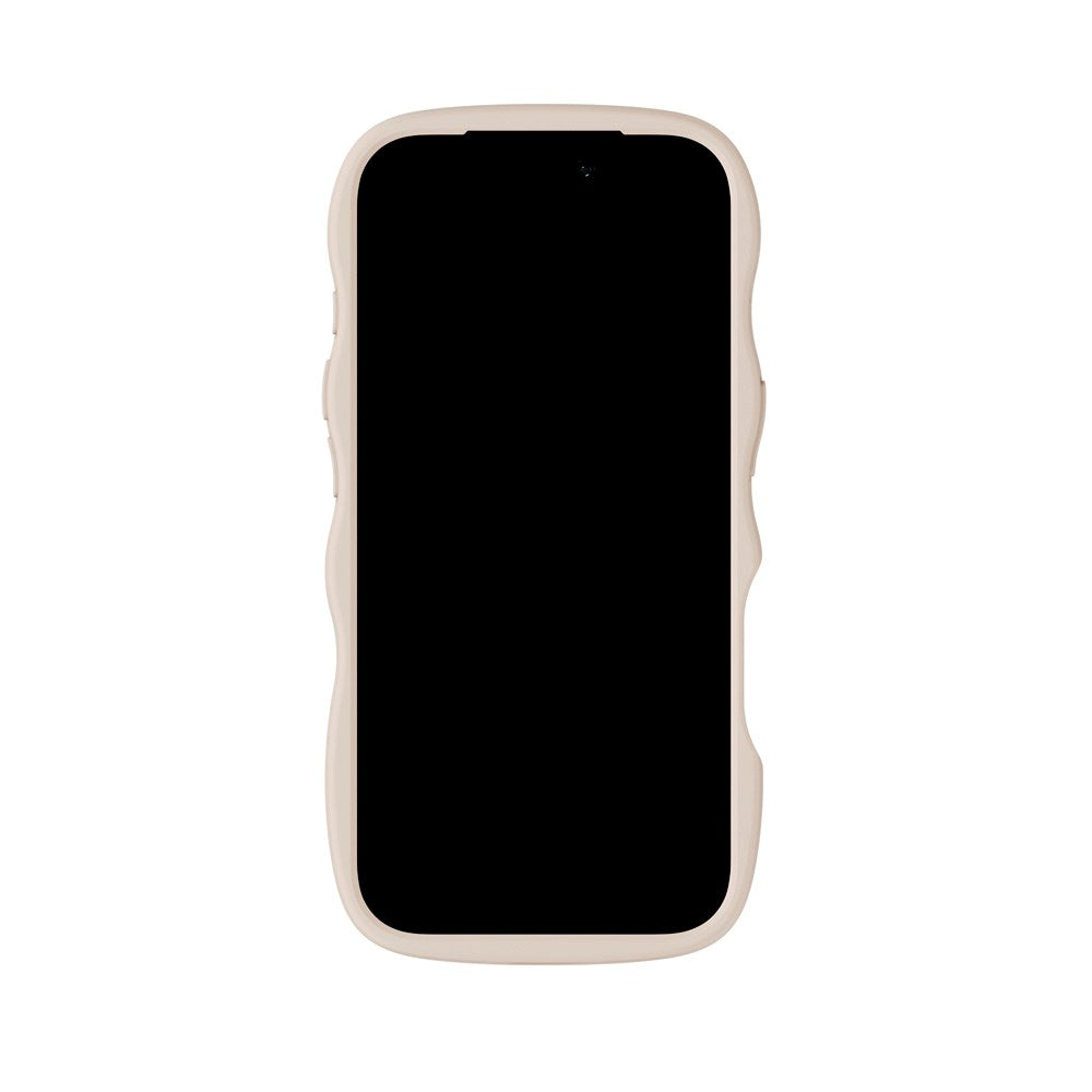 Holdit iPhone 17 Pro Max Wavy Deksel - Light Beige / Transparent
