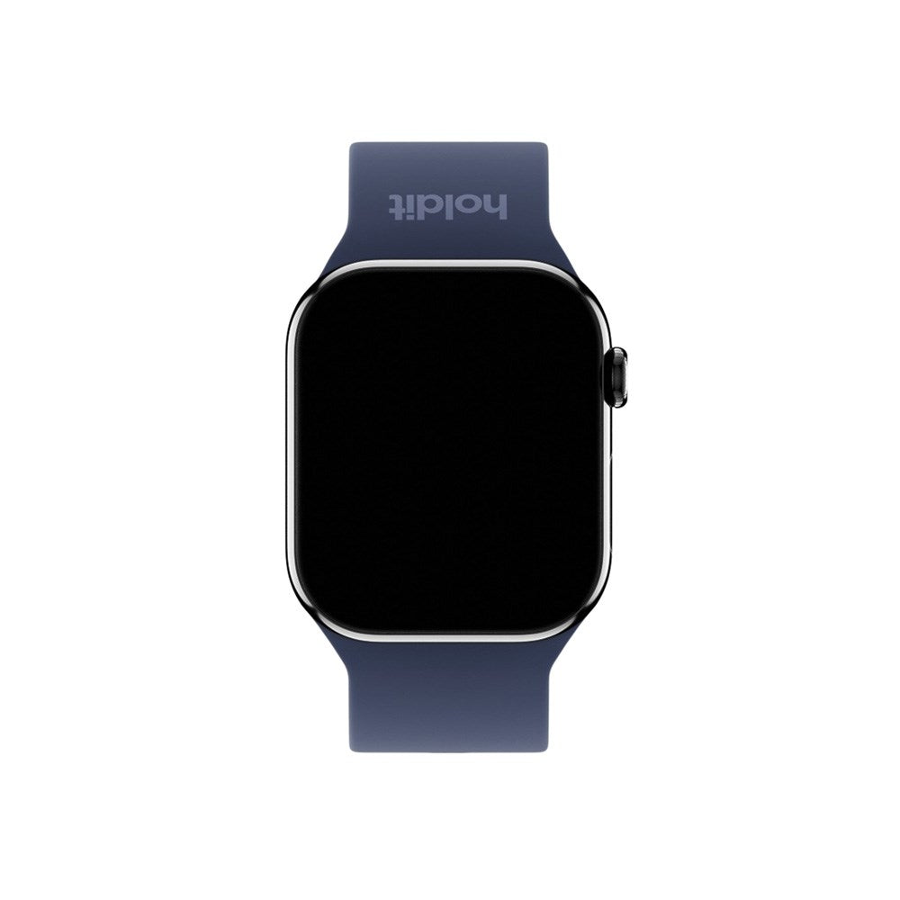 Apple Watch (38/40/SE/41/42mm) Holdit Silikon Klokkerem med Metallspenne - Navy Blue