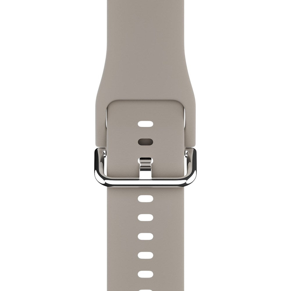 Apple Watch (42/44/SE/45/46/49mm) Holdit Silikon Klokkerem med Metallspenne - Taupe
