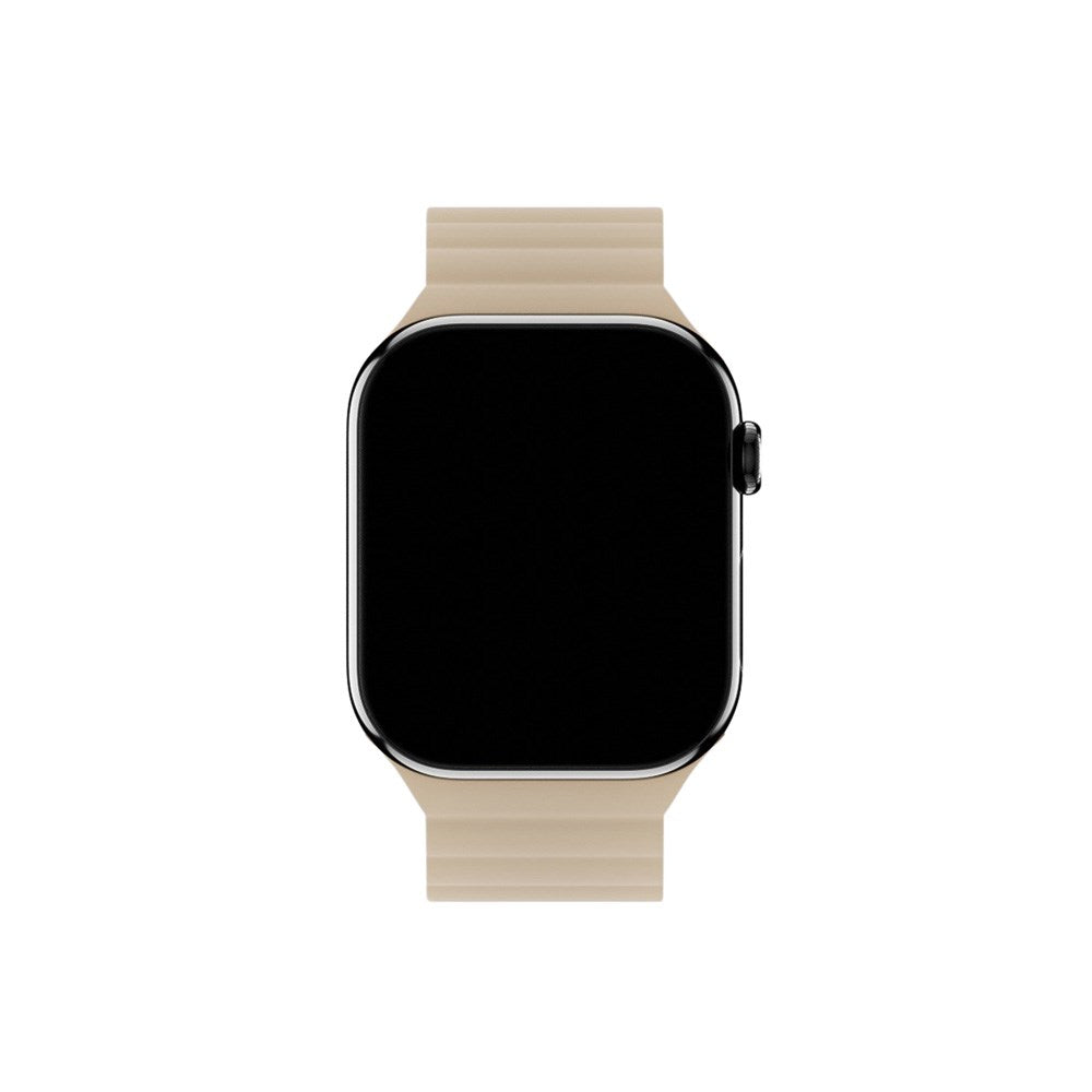 Apple Watch (38/40/SE/41/42mm) Holdit Silicone Magnet Klokkerem - Lys Beige / Beige