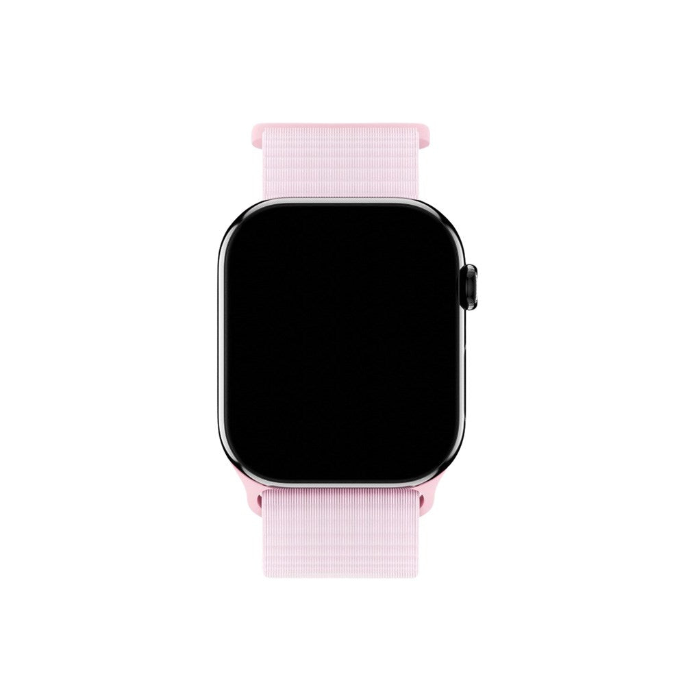 Apple Watch (38/40/SE/41/42mm) Holdit Nylon Klokkerem med Borrelås - Rosa
