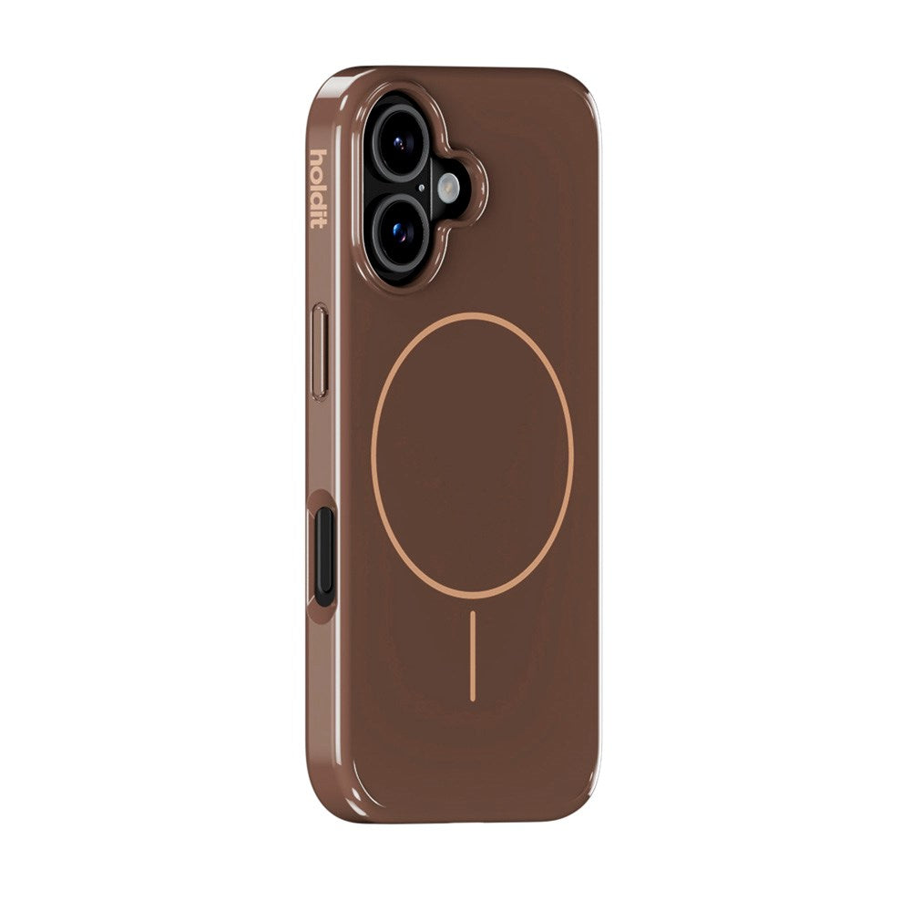 Holdit iPhone 16 Mono Case - MagSafe Kompatibel - Chocolate / Beige