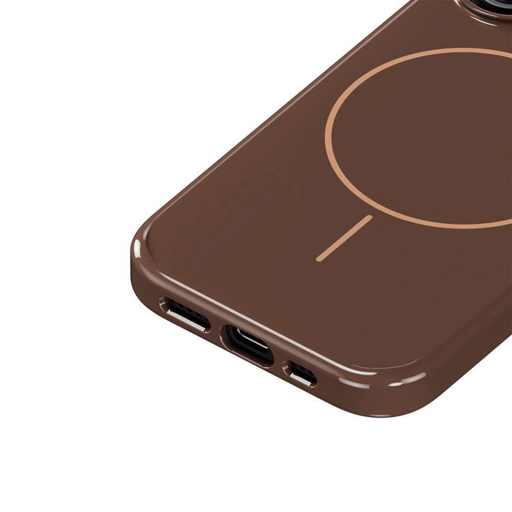 Holdit iPhone 16 Mono Case - MagSafe Kompatibel - Chocolate / Beige