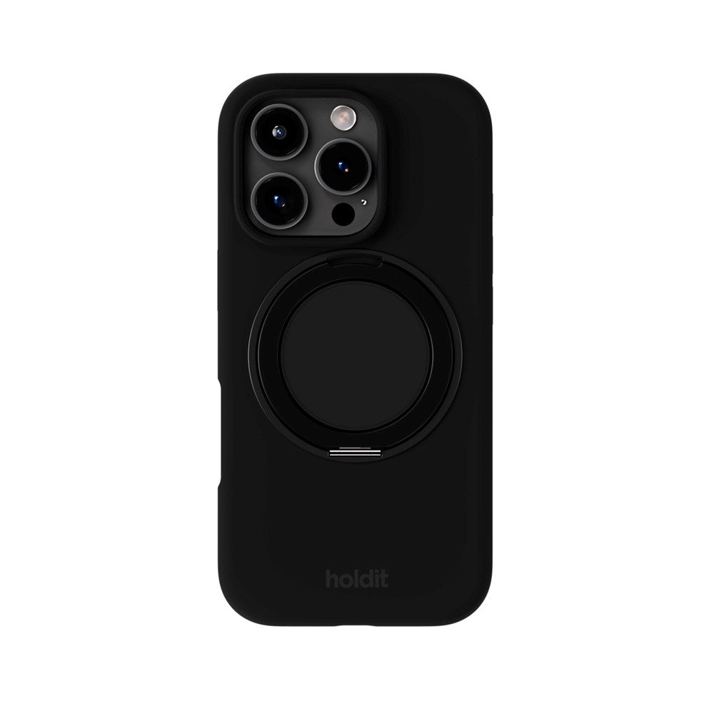 iPhone 16 Pro Holdit Silikone Stand Deksel - Black