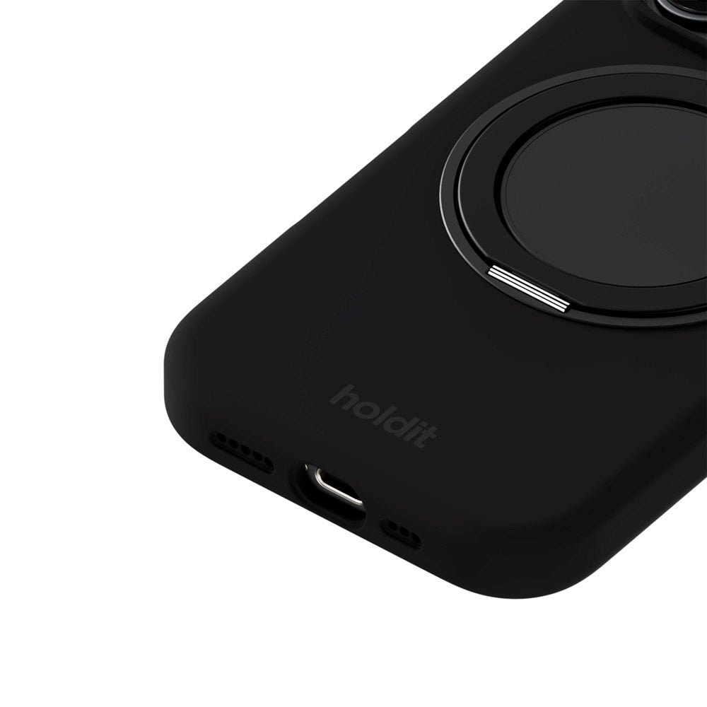 iPhone 16 Pro Holdit Silikone Stand Deksel - Black