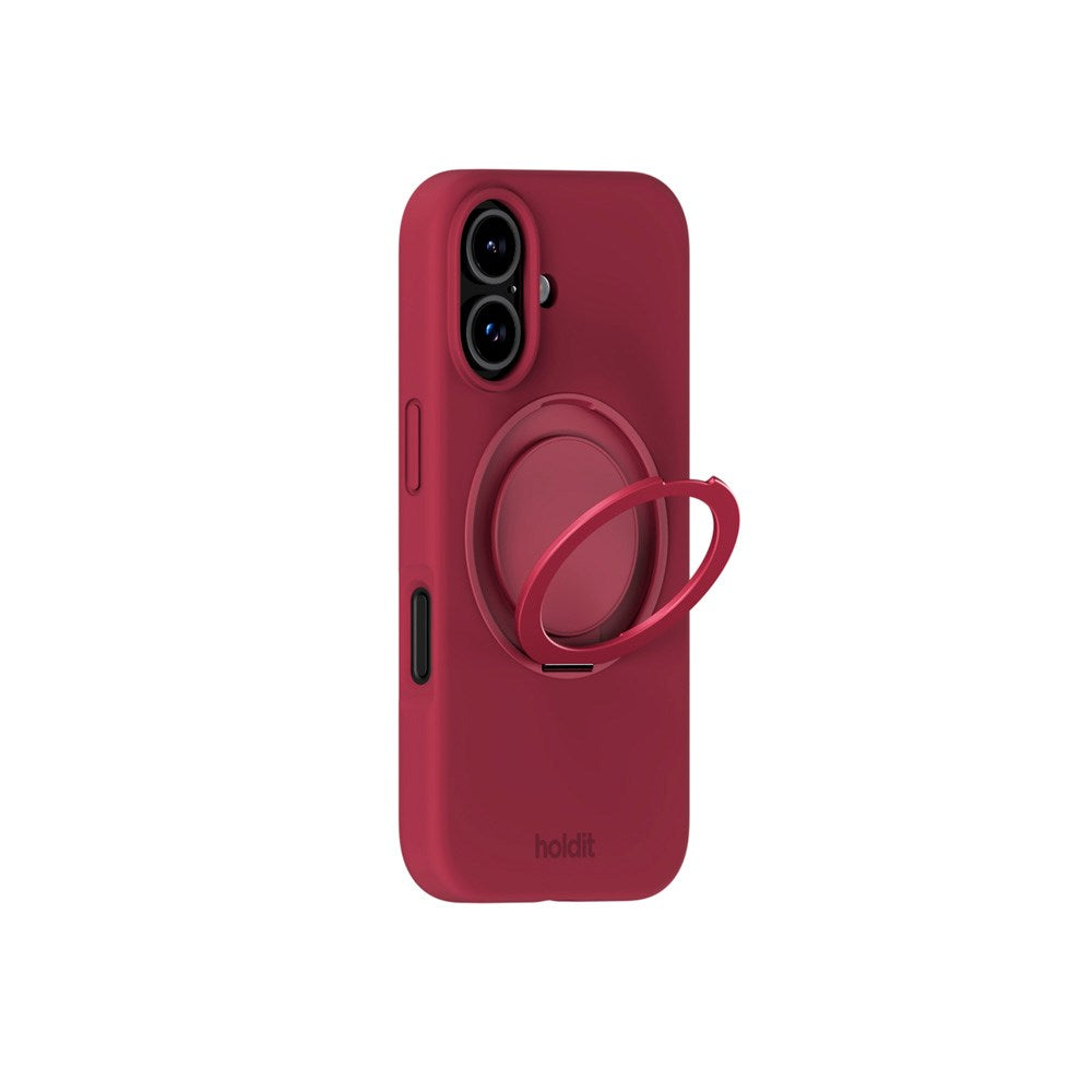 iPhone 16 Holdit Silikone Stand Deksel - Red Velvet