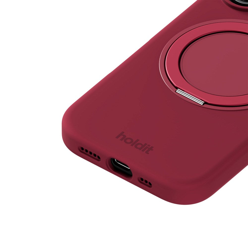 iPhone 16 Holdit Silikone Stand Deksel - Red Velvet