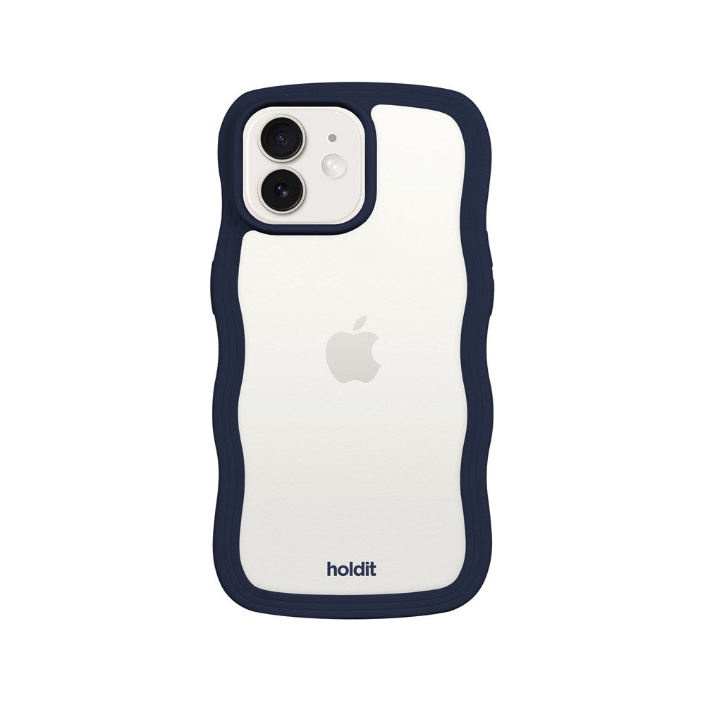 Holdit iPhone 12 / 12 Pro Wavy Deksel - Midnight Blue / Transparent