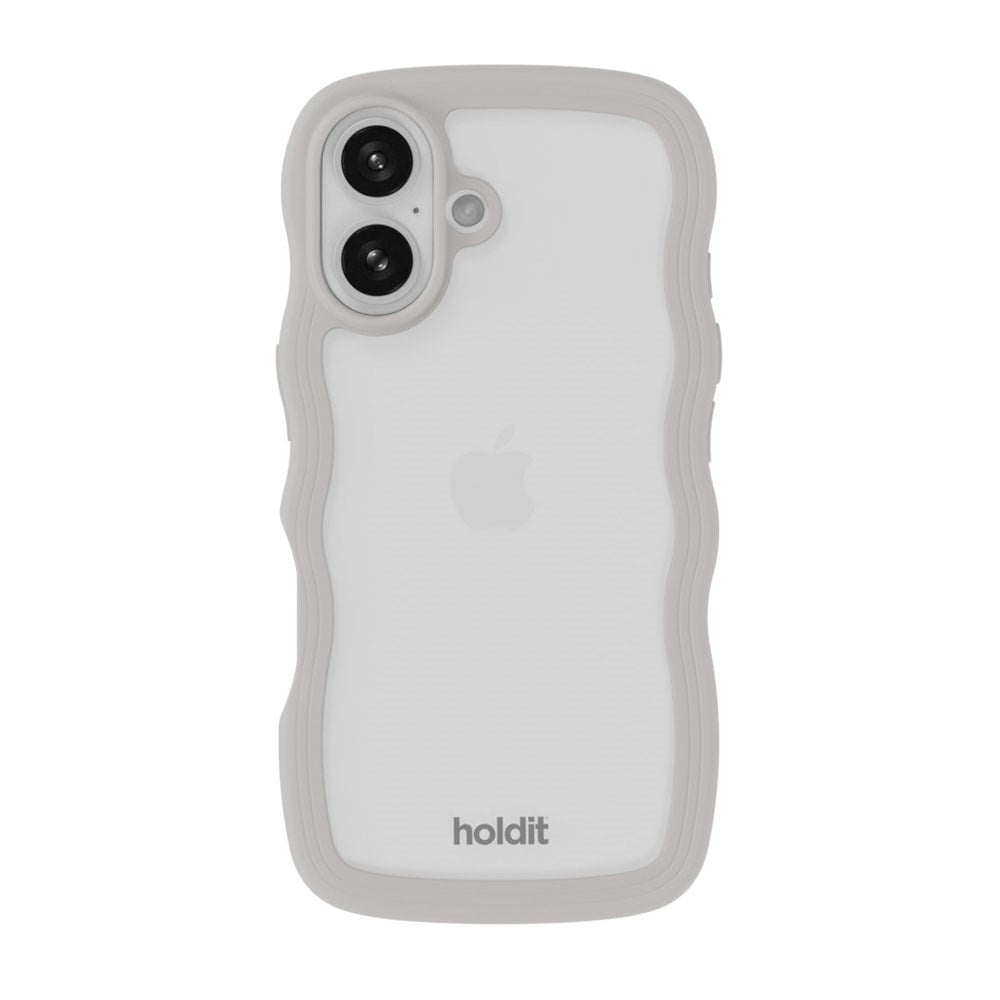 iPhone 16 Holdit Wavy Deksel - Wool Grey / Transparent