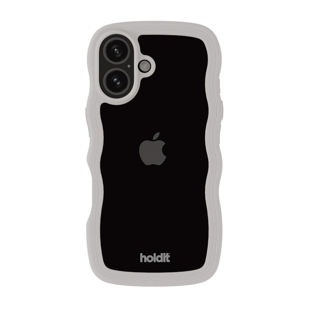 iPhone 16 Holdit Wavy Deksel - Wool Grey / Transparent
