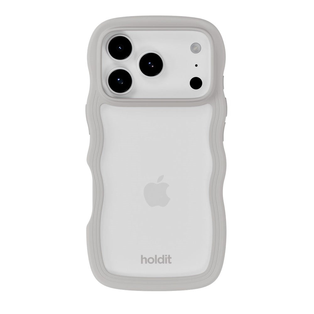 iPhone 17 Pro Holdit Wavy Deksel - Wool Grey / Transparent