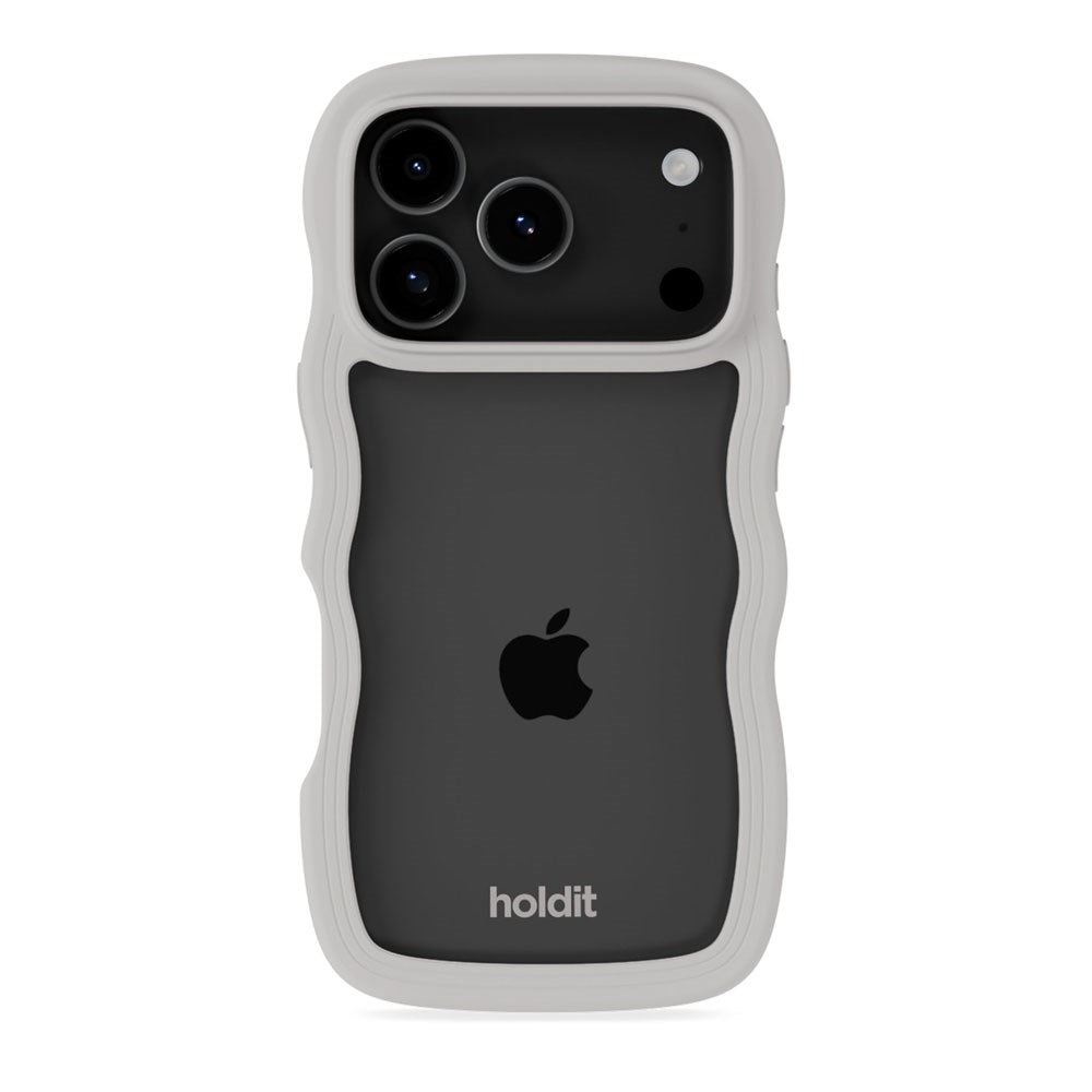 iPhone 17 Pro Holdit Wavy Deksel - Wool Grey / Transparent