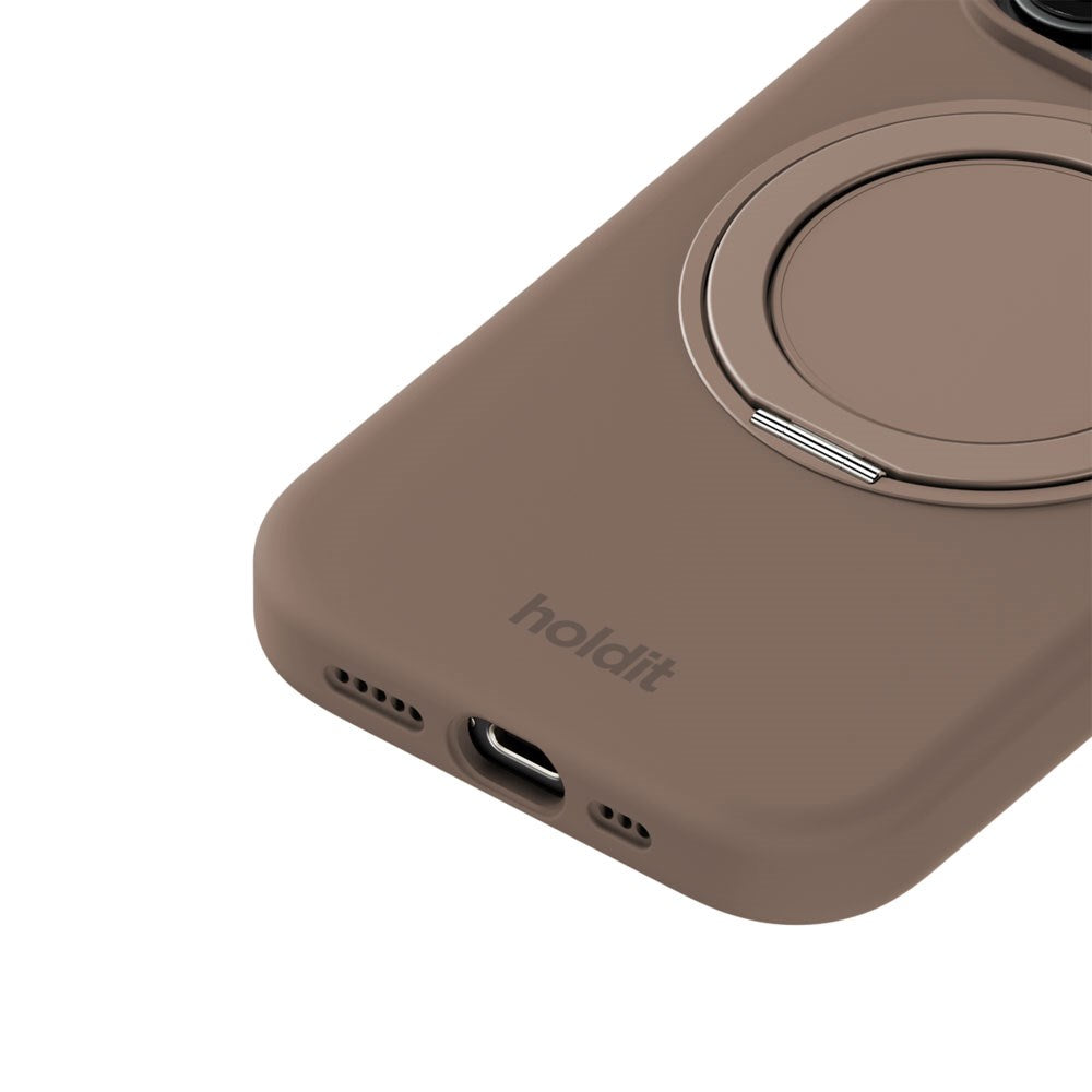 iPhone 16 Pro Max Holdit Silikone Stand Deksel - Mocha Brown