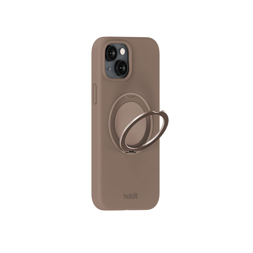 iPhone 17e / 16e / 15 Holdit Silikone Stand Deksel - Mocha Brown