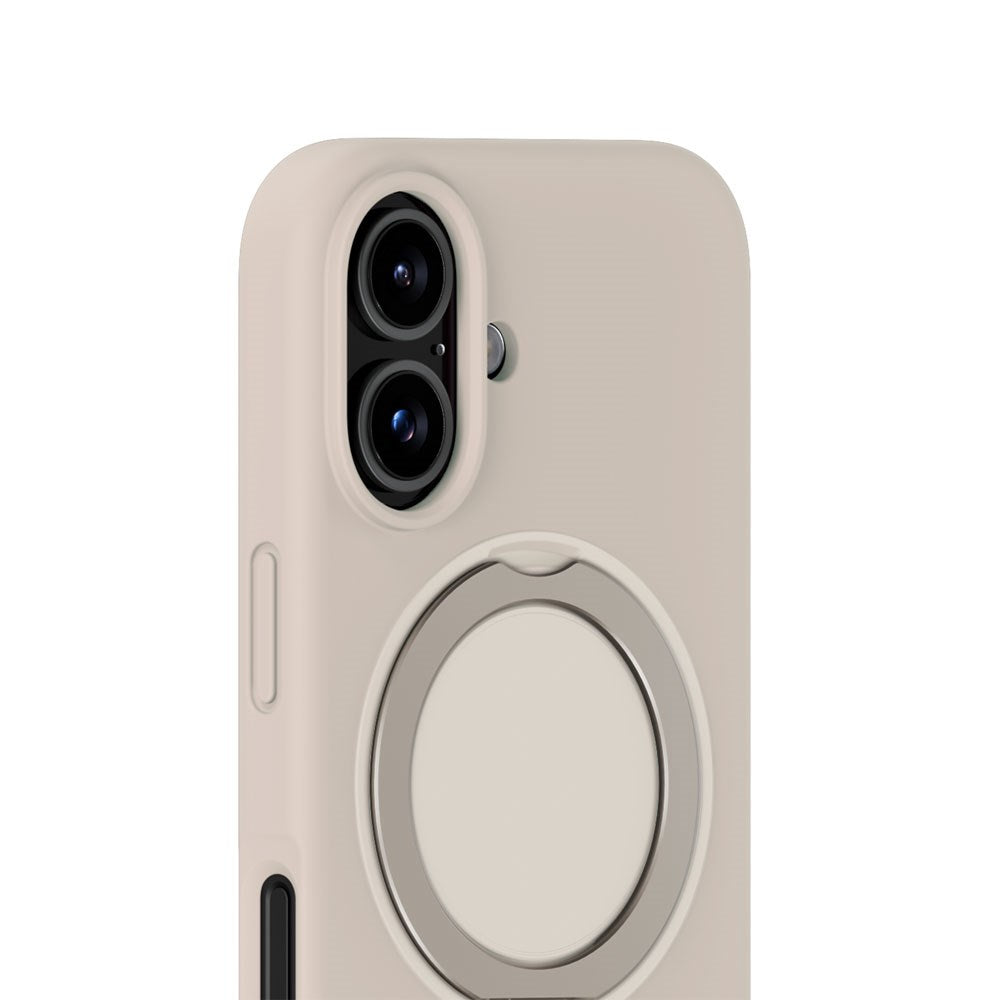 iPhone 16 Holdit Silikone Stand Deksel - Light Beige