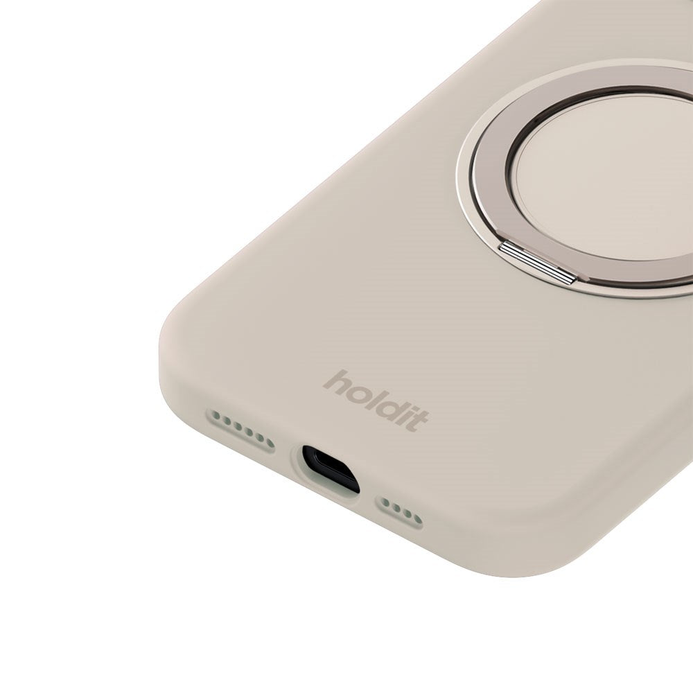 iPhone 17e / 16e / 15 Holdit Silikone Stand Deksel - Light Beige