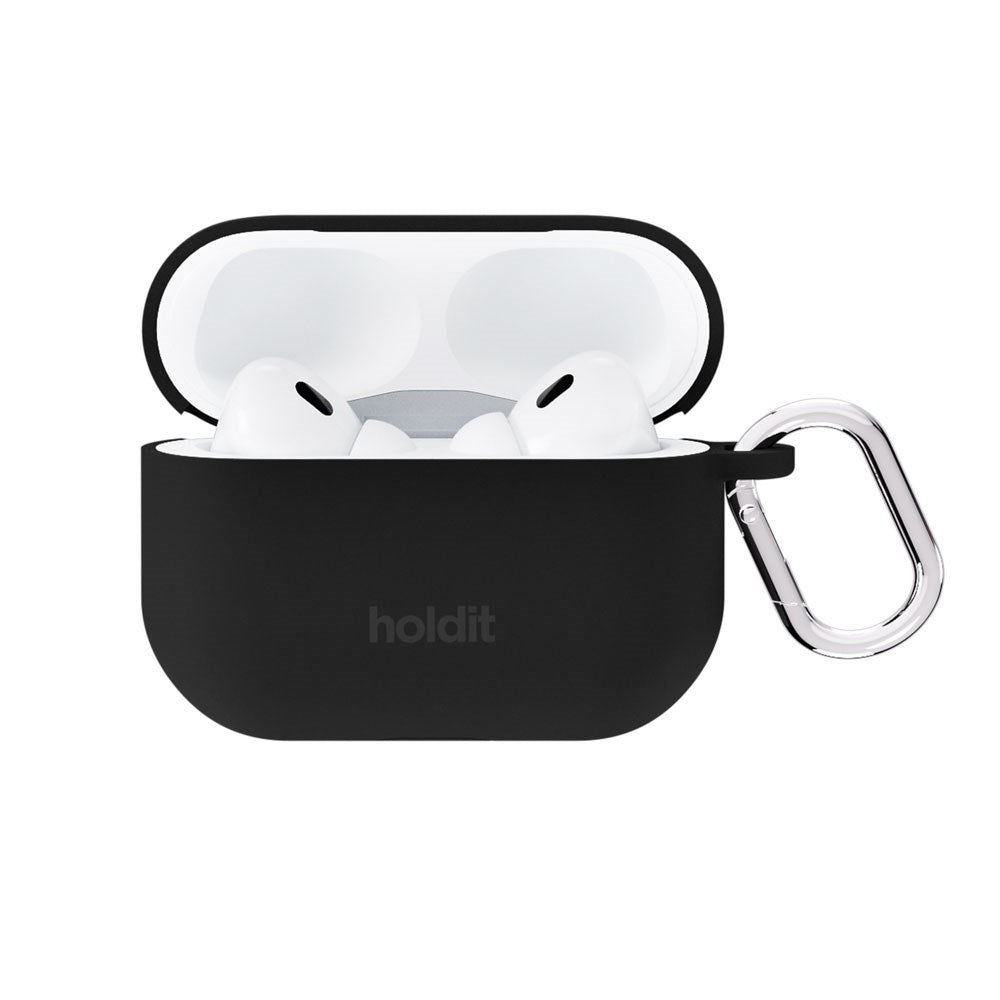 Apple AirPods Pro (1. & 2. Gen.) Holdit Silicone Case m. Karabinkrok - Black