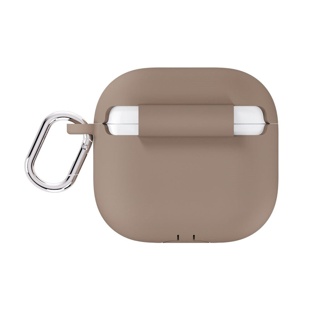 Apple AirPods (4. Gen.) Holdit Silicone Case m. Karabinkrok - Mocha Brown