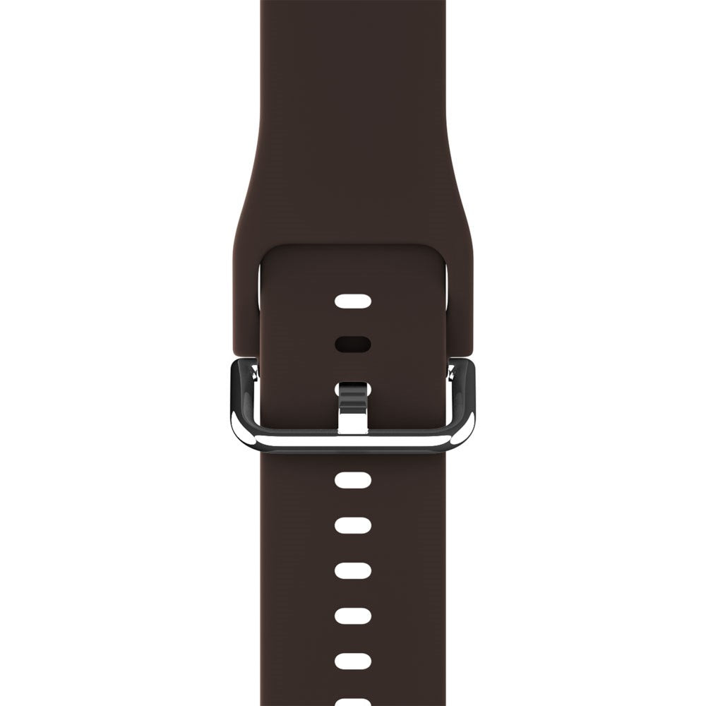 Apple Watch (42/44/SE/45/46/49mm) Holdit Silikon Rem m. Metallspenne - Chocolate