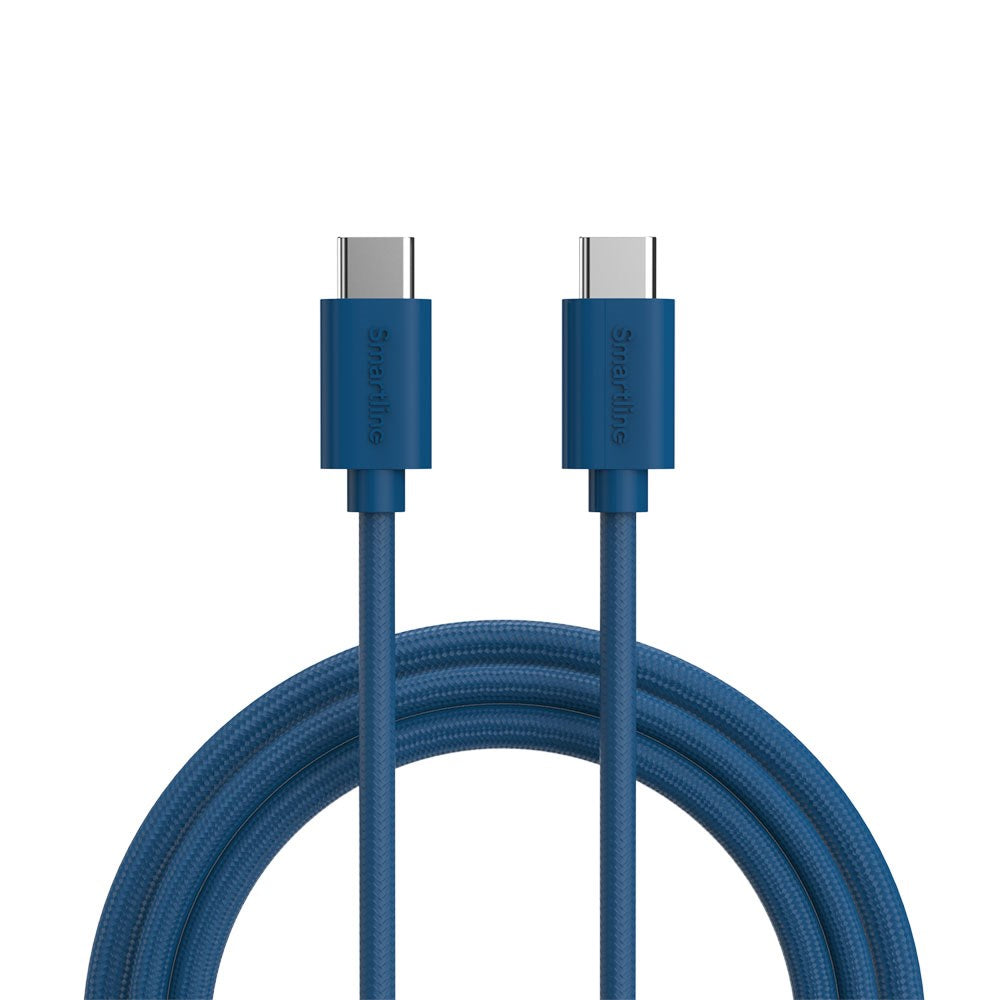 Smartline (60W) USB-C til USB-C Braidy Kabel 2m - Mørkeblå