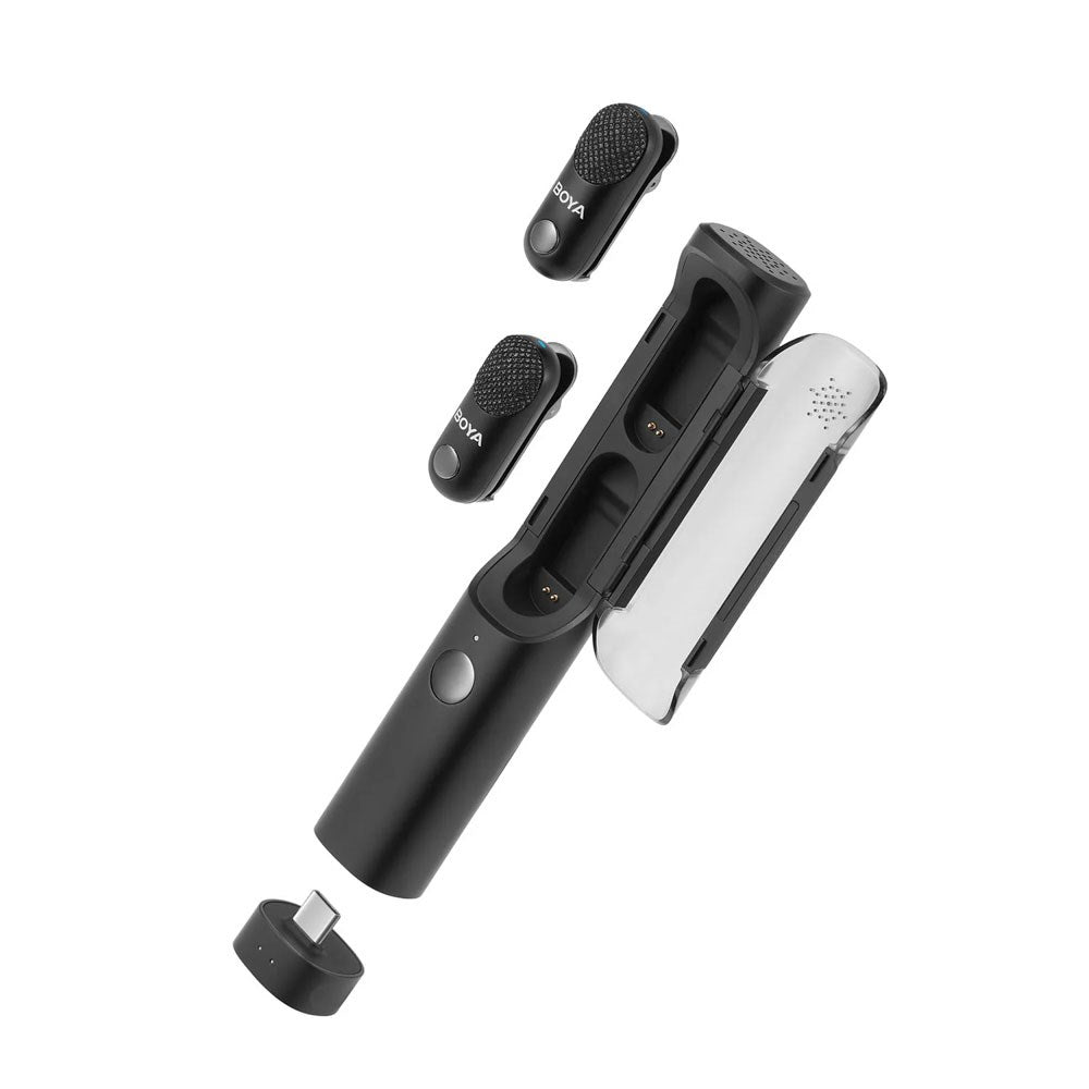 BOYA Magic-02 AI Trådløs Mikrofon - Lightning / USB-C / 3.5mm Minijack - Svart