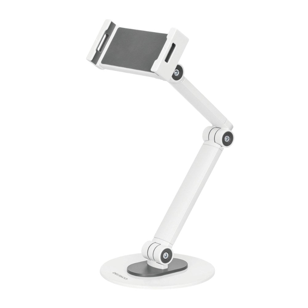 Deltaco Universell Nettbrett-/Mobilholder for Bord - Mål: 4,7 - 12,9" - Hvit