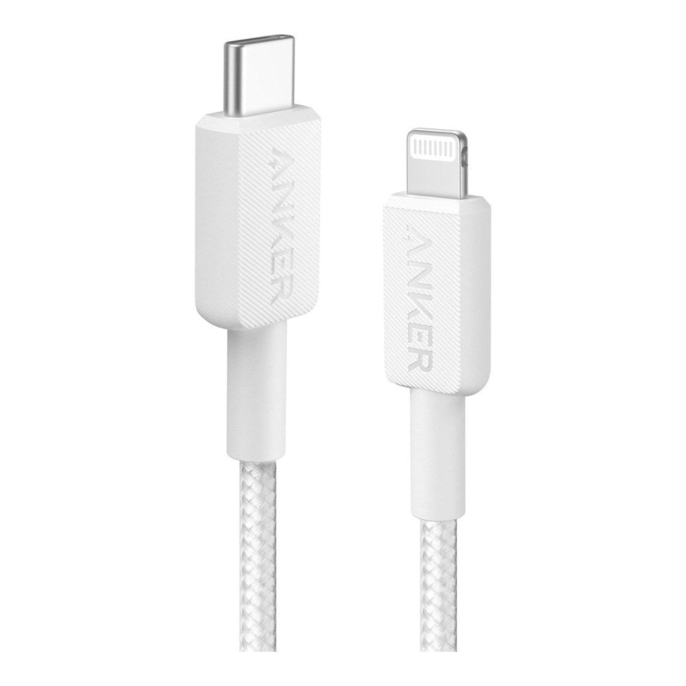 Anker 322 Nylon USB-C - Lightning Kabel 60W PD / 1.8 Meter - Hvit