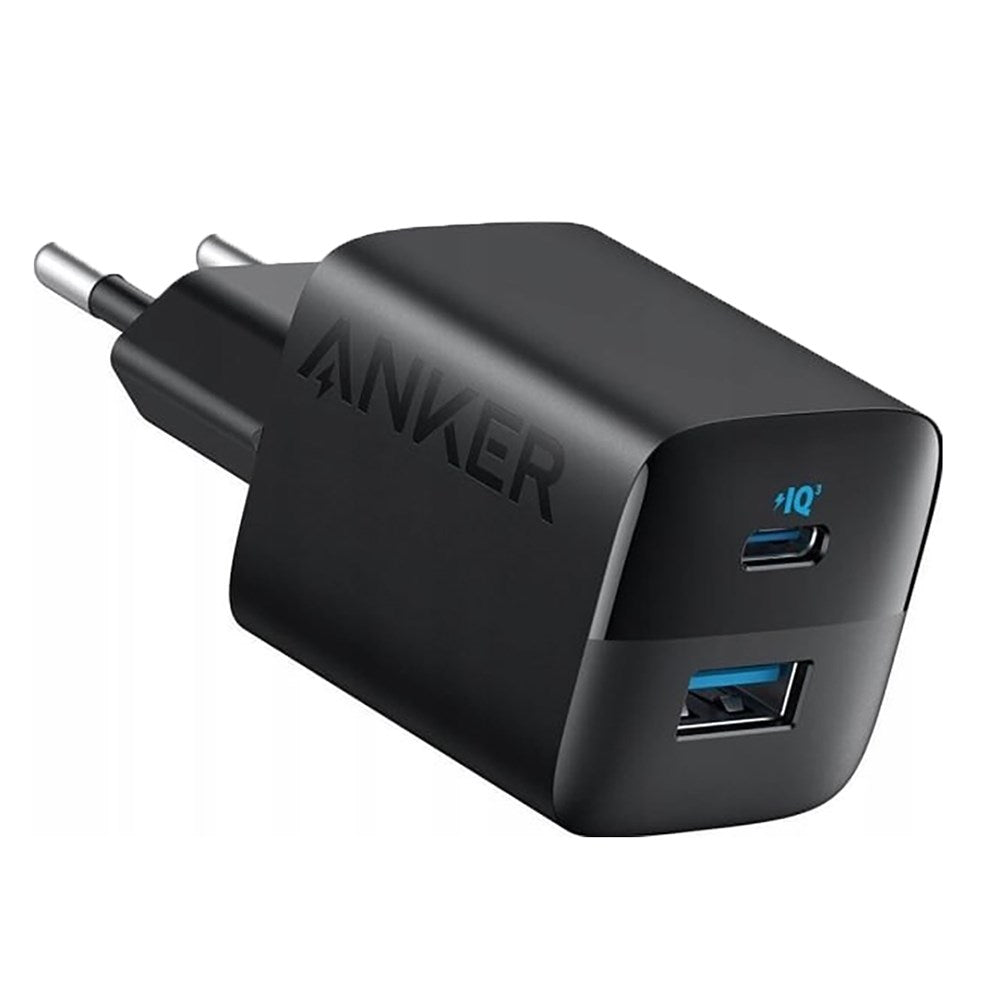 Anker 323 Vegglader 33W med USB-A & USB-C - Svart