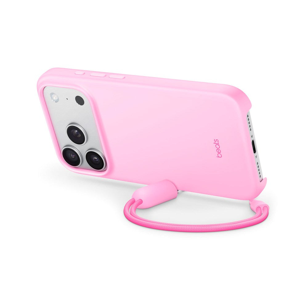 Original Apple Beats iPhone 17 Pro Deksel m. Stropp - MagSafe Kompatibel - Pebble Pink