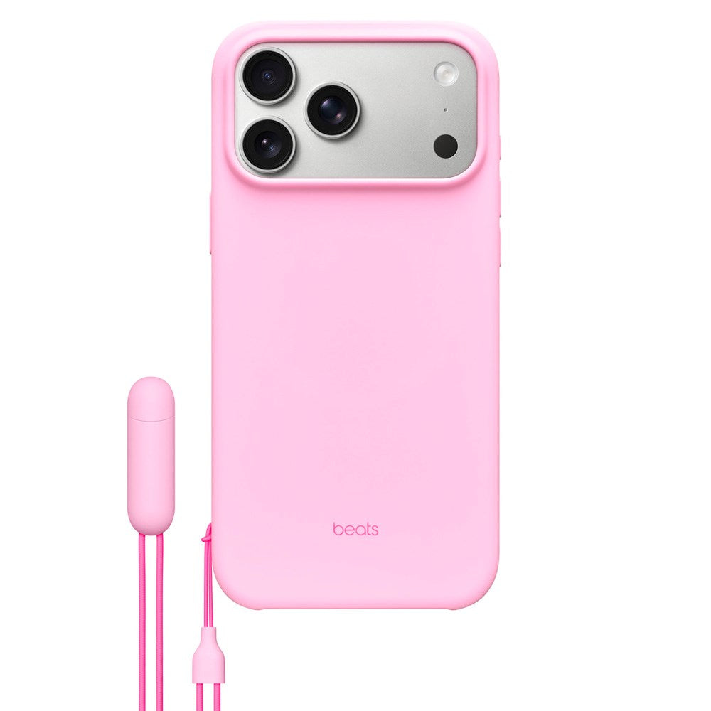 Original Apple Beats iPhone 17 Pro Max Deksel m. Stropp - MagSafe Kompatibel - Pebble Pink