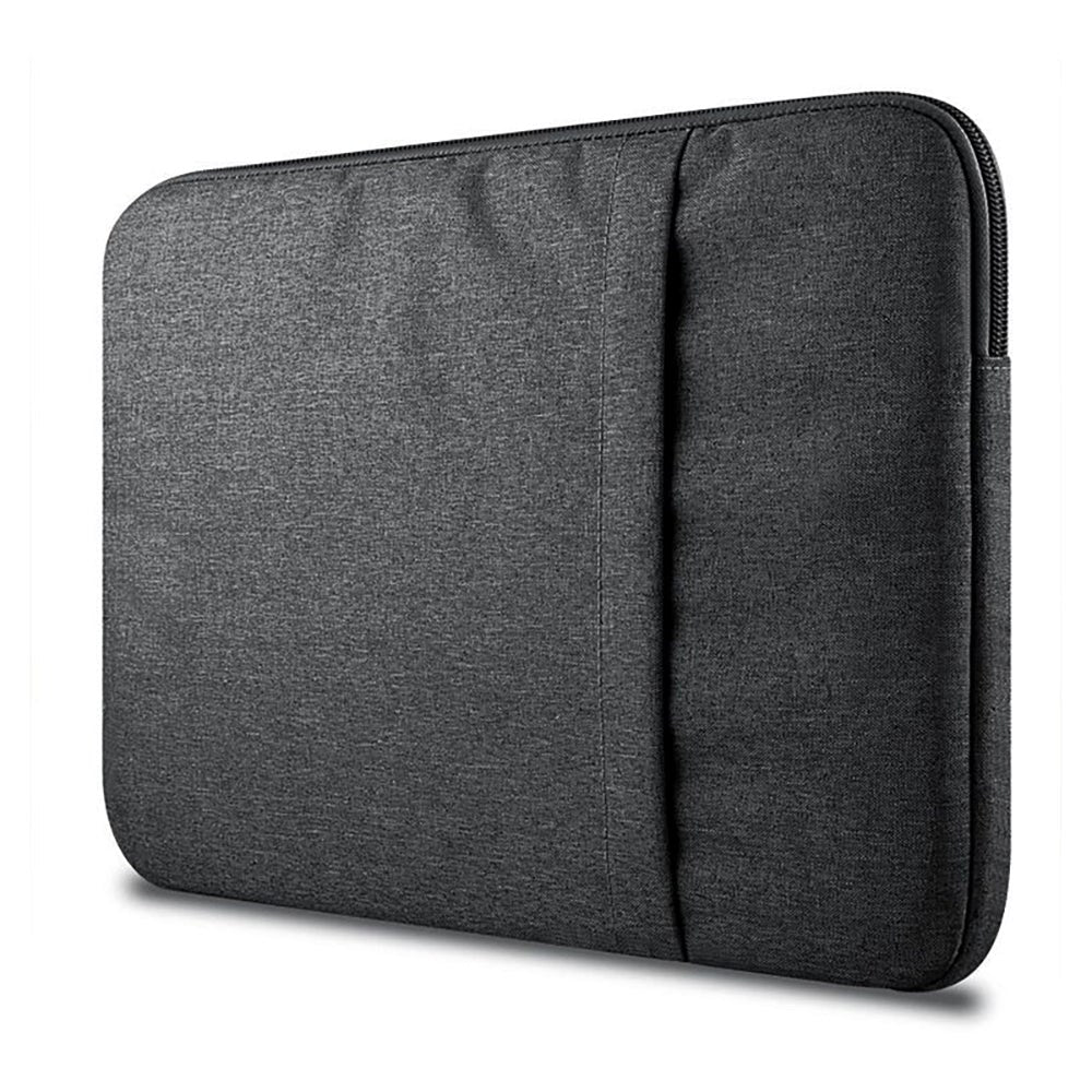 Tech-Protect Stoff Laptop Sleeve 13-15" m. Ekstra lomme (33 x 24 cm) - Mørk Grå