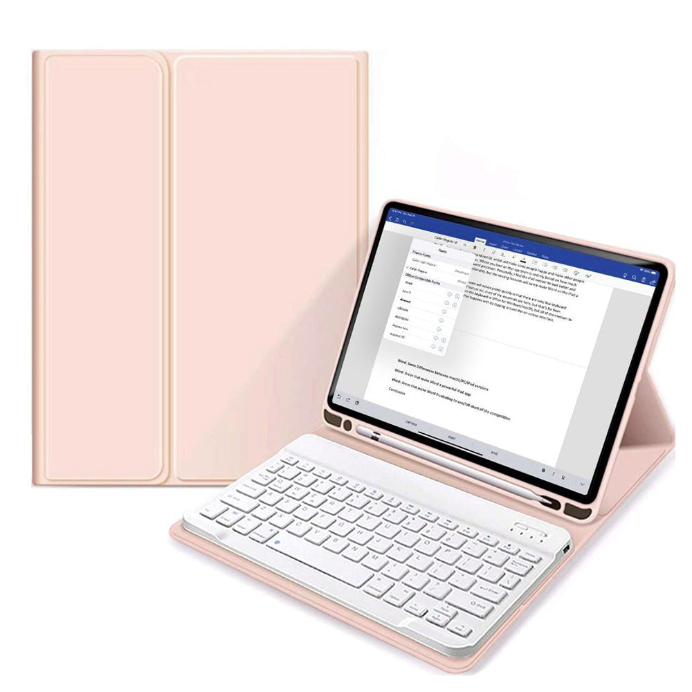 iPad 11" (2025) / iPad 10.9" (2024/2022) Tech-Protect Keyboard Deksel Med Pencil Holder - Engelsk Layout - Rosa
