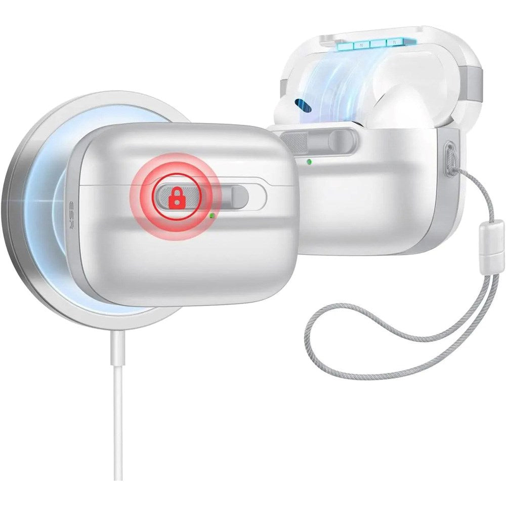 ESR AirPods Pro (1. & 2. Gen.) HaloLock Pulse Deksel - MagSafe Kompatibel - Hvit