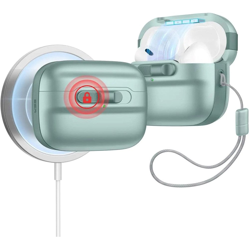 ESR AirPods Pro (1. & 2. Gen.) HaloLock Pulse Deksel - MagSafe Kompatibel - Grønn