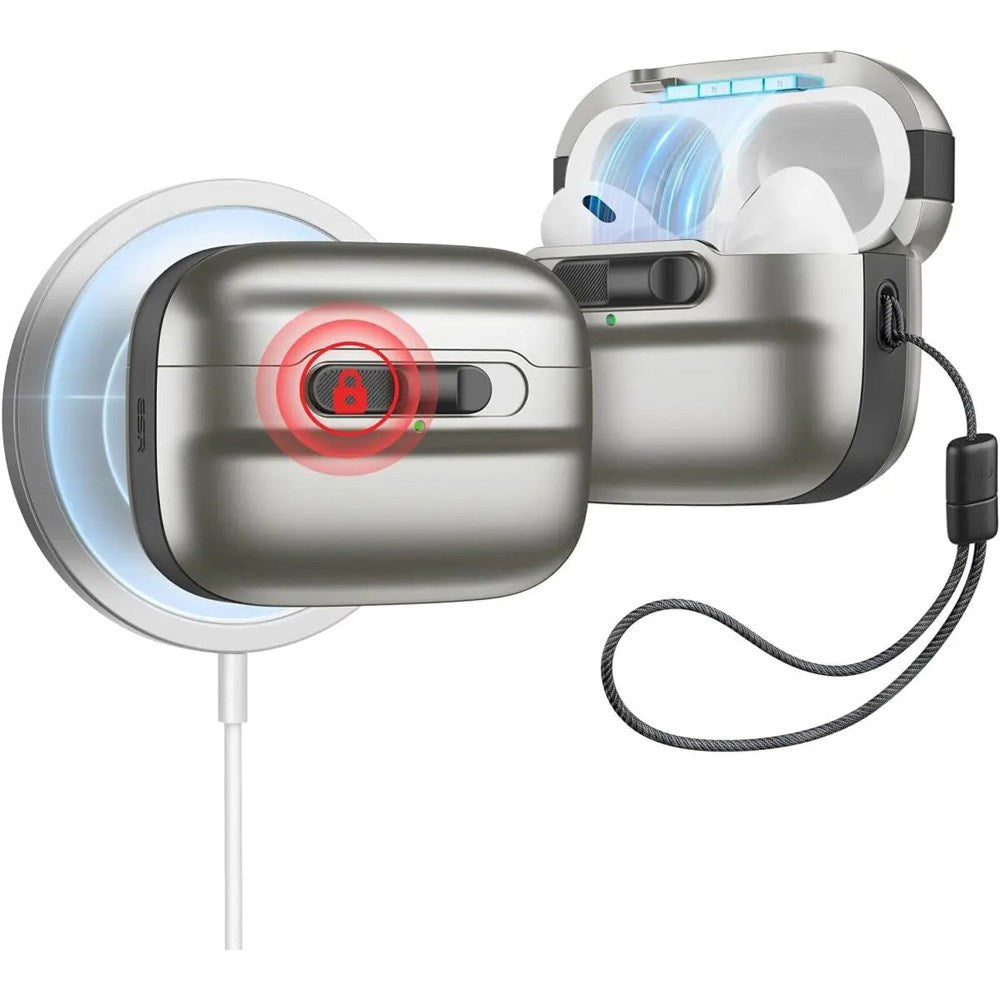 ESR AirPods Pro (1. & 2. Gen.) HaloLock Pulse Deksel - MagSafe Kompatibel - Grå